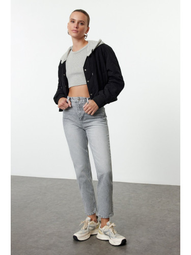 Trendyol Gray High Waist Mom Jeans