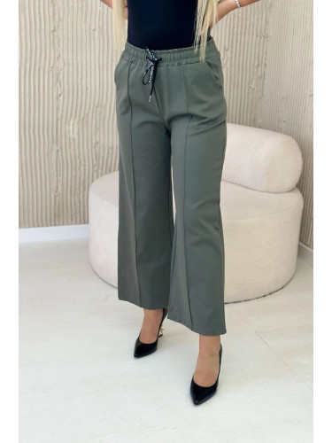 Punto Milano winter pants with wide legs khaki