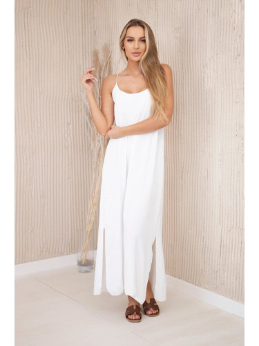 Long dress with straps ecru