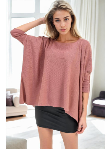 81734 Dewberry Knitwear Womens Poncho-DARK PINK