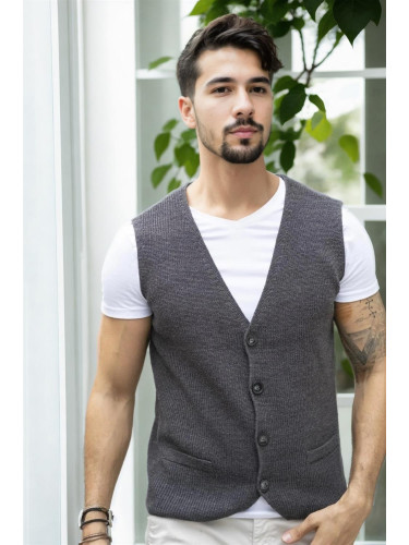 90862 Dewberry Mens Knitwear Vest-ANTHRACITE