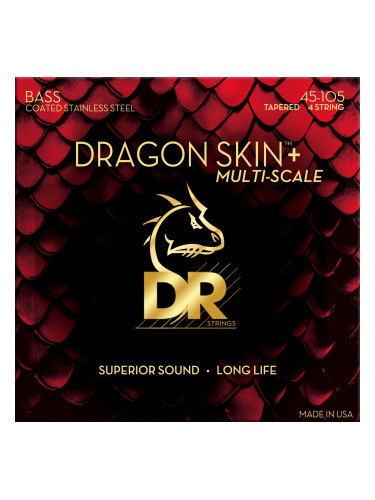 DR Strings Dragon Skin+ Coated Steel Medium 45-105 Tapered Multi-Scale Струни за бас китара