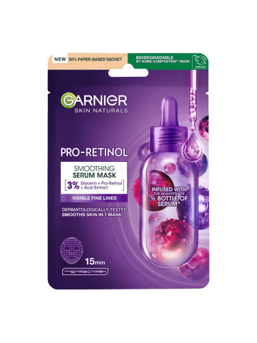 Garnier Skin Naturals Pro-Retinol Smoothing Serum Mask Маска за лице за жени 22 g