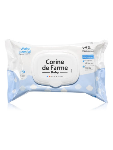 Corine de farme Water Wipes нежни мокри кърпички за бебета 70 бр.