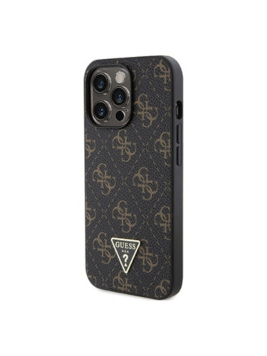 Оригинален кейс Guess HC 4G Triangle Metal Logo, За iPhone 15 Pro (6.1), Черен