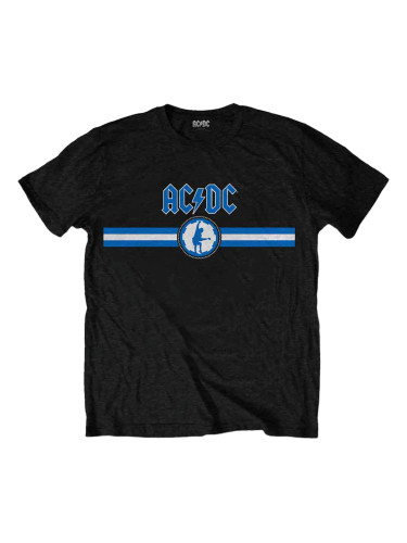 AC/DC Риза Blue Logo & Stripe Unisex Black 2XL