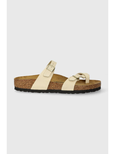 Чехли от набук Birkenstock Mayari в бежово 1026613