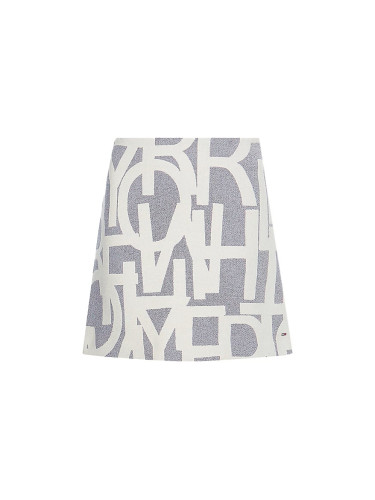 Tommy Hilfiger Skirt - WOOL JACQUARD SHORT SKIRT white-grey