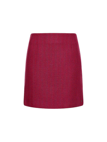 Tommy Hilfiger Skirt - WOOL BLEND HERRINGB SHORT SKIRT burgundy