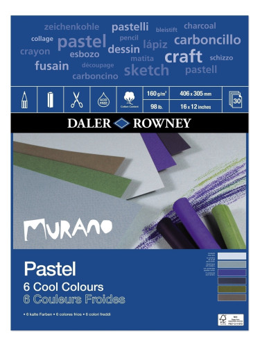 Daler Rowney Murano Pastel Paper Скицник 40,6 x 30,5 cm 160 g Cool Colours