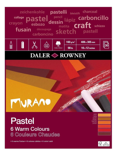 Daler Rowney Murano Pastel Paper 40,6 x 30,5 cm 160 g Warm Colours Скицник