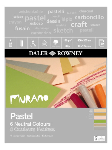 Daler Rowney Murano Pastel Paper 40,6 x 30,5 cm 160 g Neutral Colours Скицник