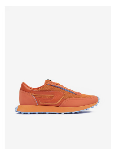 Orange men's sneakers with leather details Diesel Racer