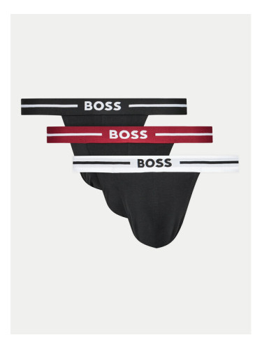 Boss Комплект 3 чифта слипове Jock Strap 50517823 Черен