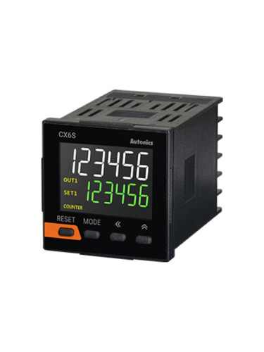 Брояч на импулси/време, CX6S-1P2, електронен 24~48VDC/24VAC, 2xNPN/PNP, 0,001s до 99999.9h / от 0 до 999999