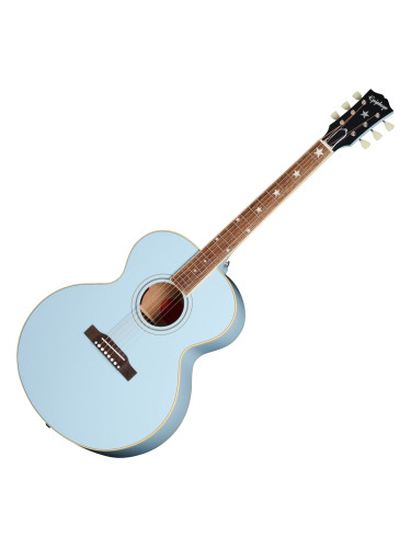 Epiphone J-180 LS Frost Blue Електро-акустична китара Джъмбо