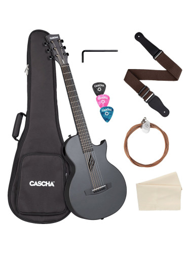 Cascha Carbon Fibre Acoustic Guitar Black Matte Фолк китара