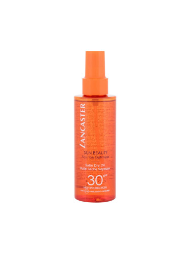 Lancaster Sun Beauty Satin Dry Oil SPF30 Слънцезащитна козметика за тяло 150 ml увредена кутия