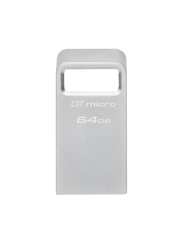 Памет 64GB USB Flash Drive, Kinston DataTraveler Micro, USB 3.2 Gen 1, сребриста