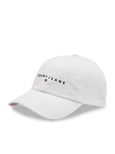 Шапка с козирка Tommy Jeans Tjm Linear Logo 6-Panel Cap AM0AM12894 Бял