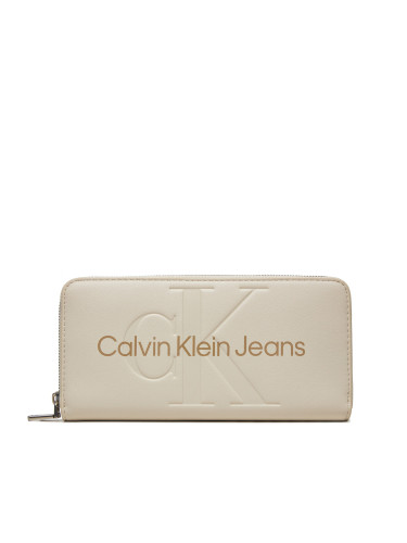 Голям дамски портфейл Calvin Klein Jeans K60K607634 Екрю