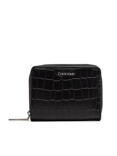 Малък дамски портфейл Calvin Klein Ck Must Md Zip Around K60K612355 Черен