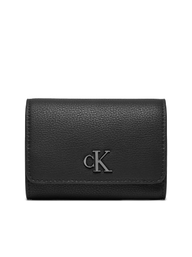 Голям дамски портфейл Calvin Klein Jeans Minimal Monogram Med K60K612376 Черен