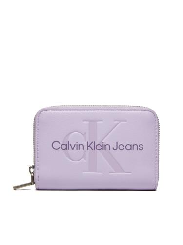 Малък дамски портфейл Calvin Klein Jeans Zip Around Mono K60K612255 Виолетов