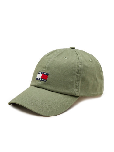 Tommy Jeans Шапка с козирка Tjm Heritage 6 Panel Cap AM0AM12020 Зелен