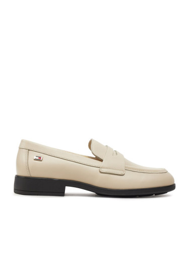 Tommy Hilfiger Лоуфъри Flag Leather Classic Loafer FW0FW08030 Бежов