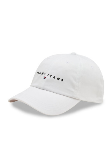 Tommy Jeans Шапка с козирка Tjm Linear Logo 6-Panel Cap AM0AM12894 Бял