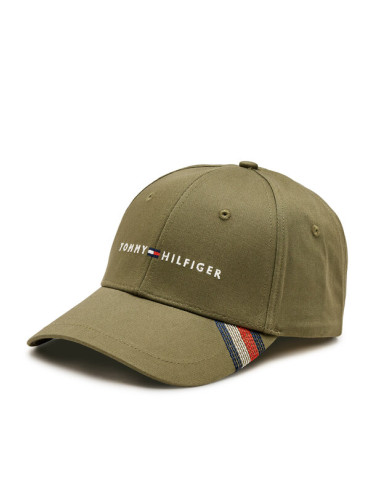 Tommy Hilfiger Шапка с козирка Foundation Cotton 6 Panel Cap AM0AM12532 Каки