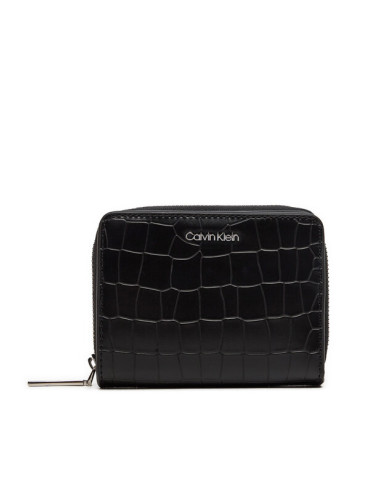 Calvin Klein Малък дамски портфейл Ck Must Md Zip Around K60K612355 Черен