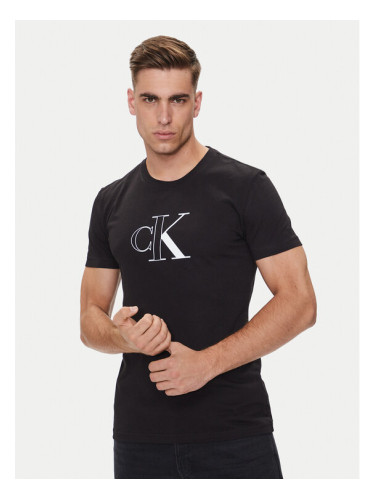 Calvin Klein Jeans Тишърт Outline Monologo J30J325678 Черен Slim Fit