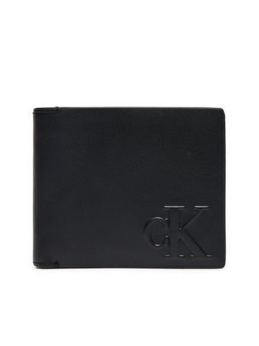 Calvin Klein Jeans Голям мъжки портфейл Logo Emboss Bifold W/Coin K50K512061 Черен