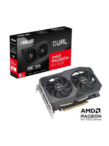 Видео карта AMD Radeon RX 7600, 8GB, Asus Dual V2 OC, PCI-E 4.0, GDDR6, 128-bit, DisplayPort, HDMI