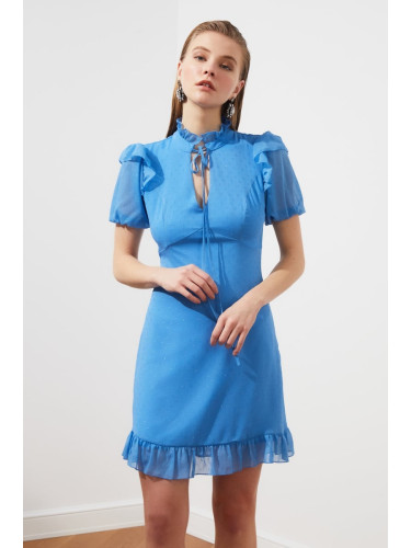 Trendyol Blue Collar Detailed Evening Dress