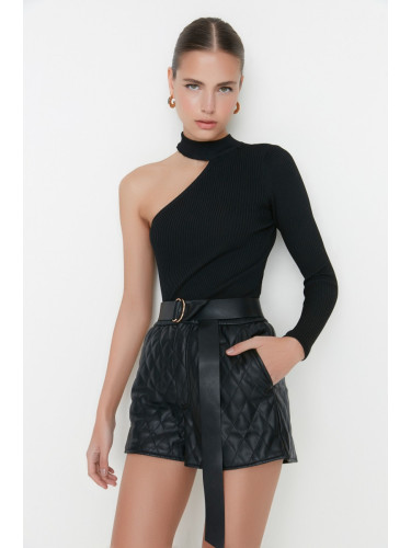 Trendyol Black One-Shoulder Knitwear Sweater