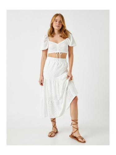 Koton Elastic Waist and Ruffled Skirt