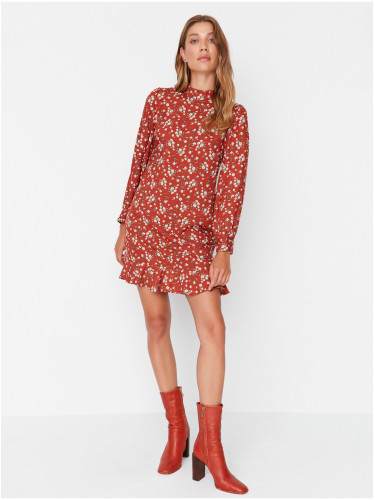 Brown Women's Floral Dress Trendyol - Women