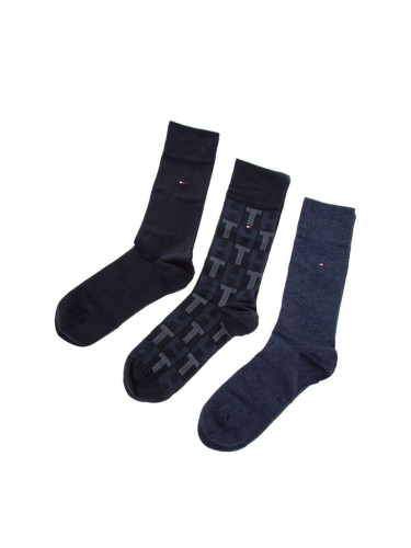 Tommy Hilfiger Socks - TH MEN MIXED STRIPES GIFTBOX 3P blue