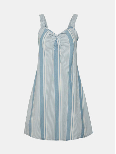 Light blue striped dress with straps VERO MODA Akela - Women