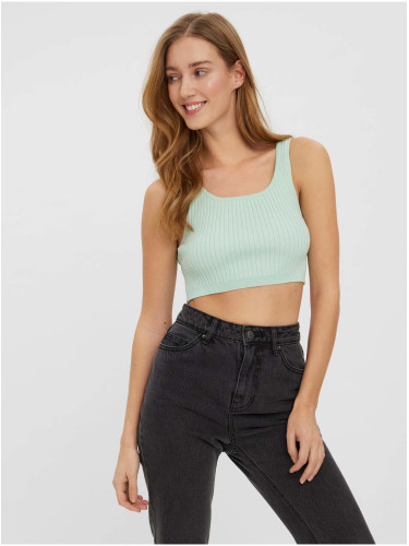 Mint ribbed crop top VERO MODA Fibly - Women