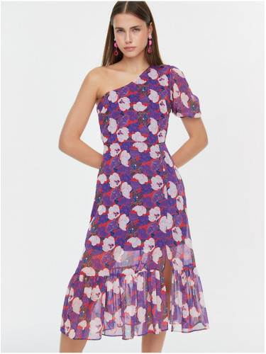 Purple Floral Mididress Trendyol - Women