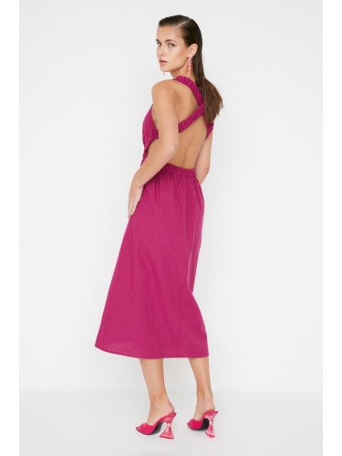 Trendyol Design Plum Dress With Back Detail