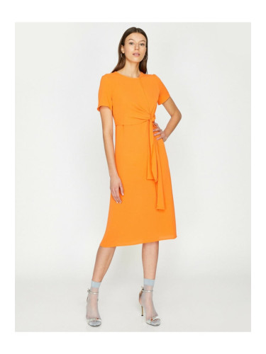 Koton Women's Orange Tie Waist Dress