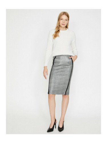 Koton Women's Checkered Pencil Skirt