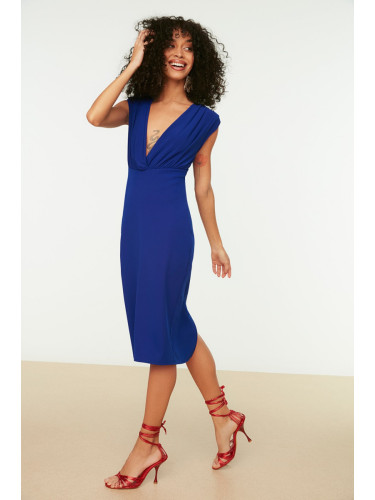 Trendyol Sax-neck Detailed Evening Dress.