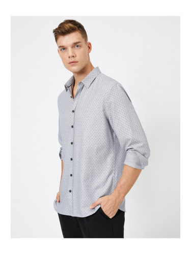 Koton Men's Gray Printed Shirt