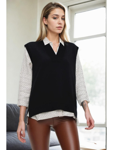 32632 Dewberry Knitwear Womens Sweater-BLACK